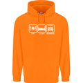 Eat Sleep 4X4 Off Road Roading Car Childrens Kids Hoodie Orange