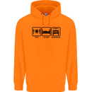 Eat Sleep 4X4 Off Road Roading Car Childrens Kids Hoodie Orange