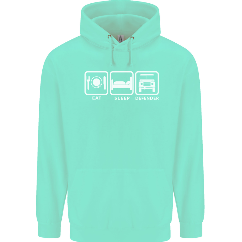 Eat Sleep 4X4 Off Road Roading Car Childrens Kids Hoodie Peppermint