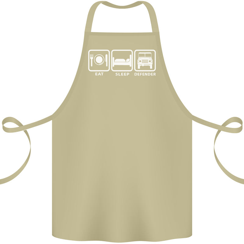Eat Sleep 4X4 Off Road Roading Car Cotton Apron 100% Organic Khaki
