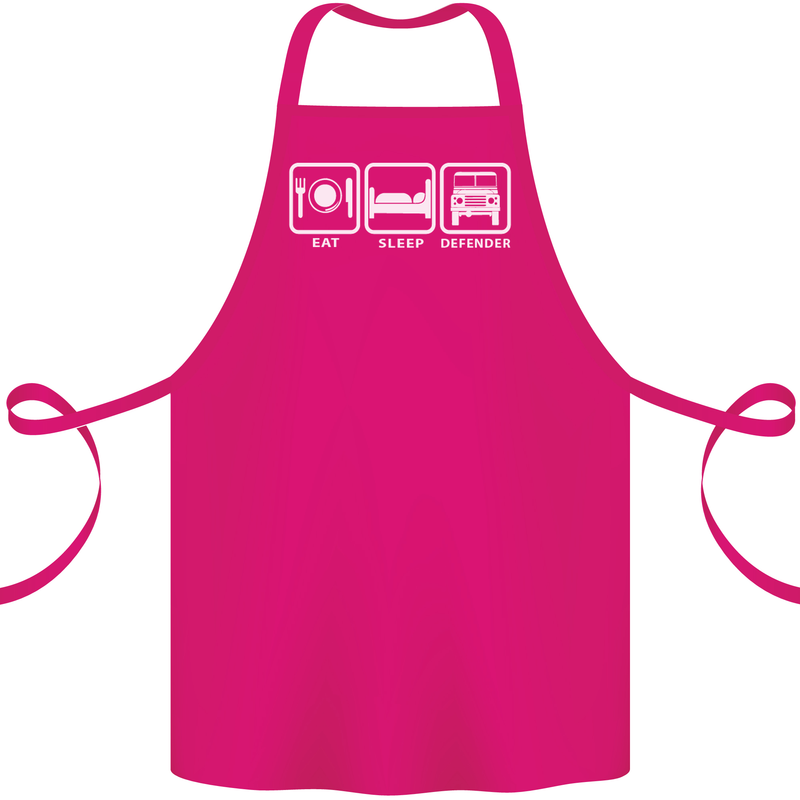 Eat Sleep 4X4 Off Road Roading Car Cotton Apron 100% Organic Pink
