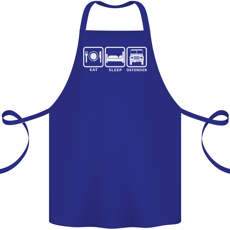Eat Sleep 4X4 Off Road Roading Car Cotton Apron 100% Organic Royal Blue
