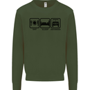 Eat Sleep 4X4 Off Road Roading Car Kids Sweatshirt Jumper Forest Green