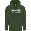 Eat Sleep 4X4 Off Road Roading Car Mens 80% Cotton Hoodie Forest Green