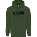 Eat Sleep 4X4 Off Road Roading Car Mens 80% Cotton Hoodie Forest Green