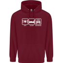 Eat Sleep 4X4 Off Road Roading Car Mens 80% Cotton Hoodie Maroon