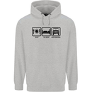 Eat Sleep 4X4 Off Road Roading Car Mens 80% Cotton Hoodie Sports Grey