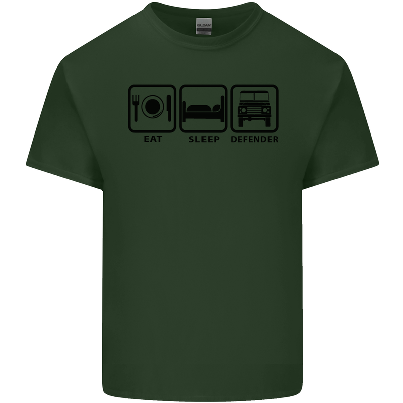 Eat Sleep 4X4 Off Road Roading Car Mens Cotton T-Shirt Tee Top Forest Green