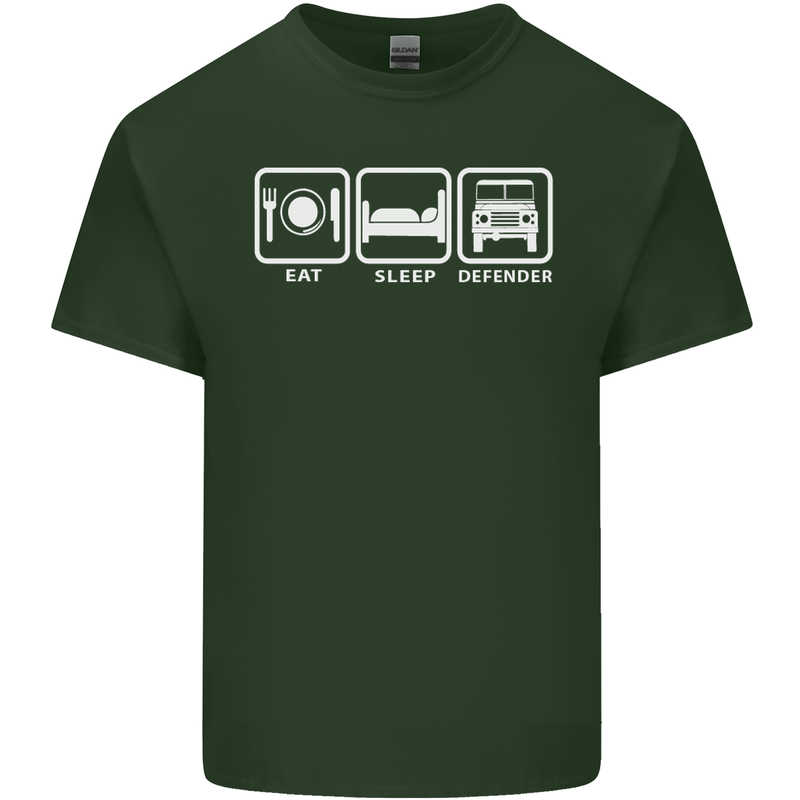 Eat Sleep 4X4 Off Road Roading Car Mens Cotton T-Shirt Tee Top Forest Green