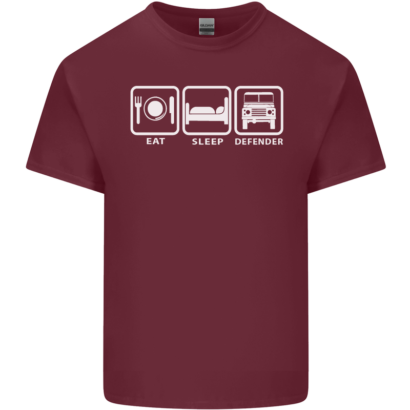 Eat Sleep 4X4 Off Road Roading Car Mens Cotton T-Shirt Tee Top Maroon