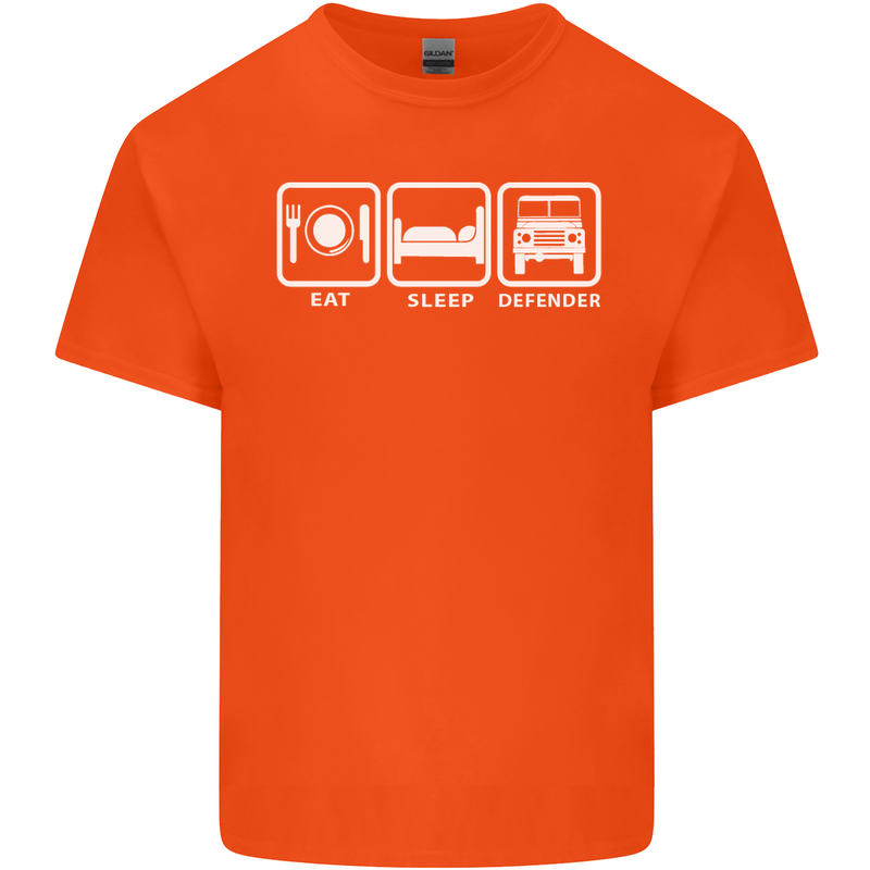 Eat Sleep 4X4 Off Road Roading Car Mens Cotton T-Shirt Tee Top Orange