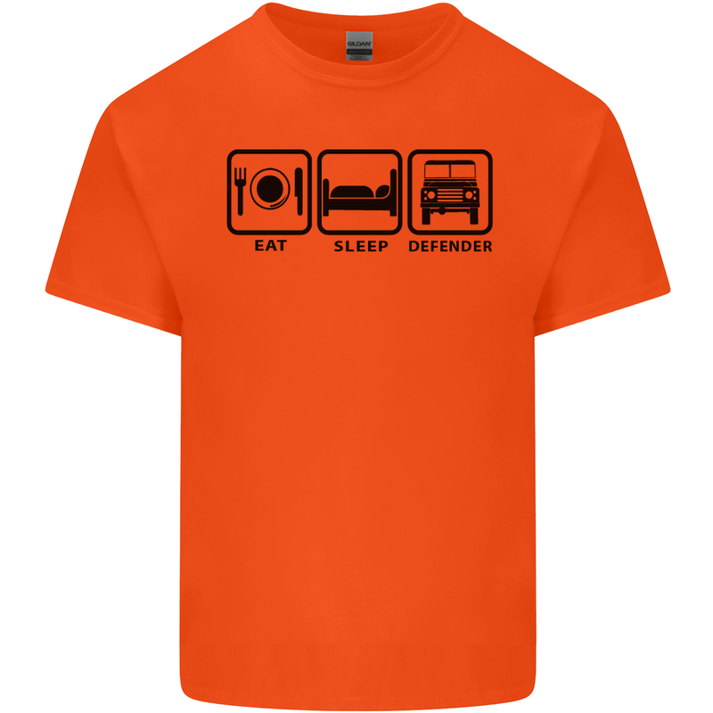 Eat Sleep 4X4 Off Road Roading Car Mens Cotton T-Shirt Tee Top Orange