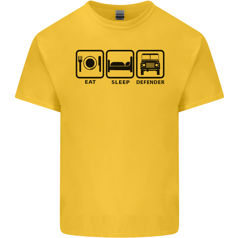 Eat Sleep 4X4 Off Road Roading Car Mens Cotton T-Shirt Tee Top Yellow