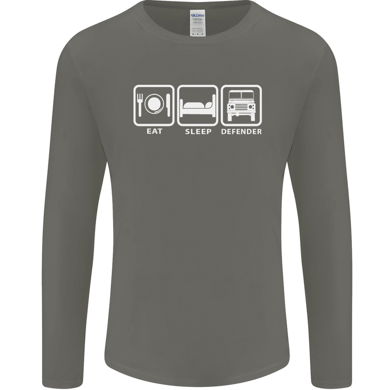 Eat Sleep 4X4 Off Road Roading Car Mens Long Sleeve T-Shirt Charcoal