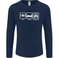 Eat Sleep 4X4 Off Road Roading Car Mens Long Sleeve T-Shirt Navy Blue