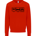 Eat Sleep 4X4 Off Road Roading Car Mens Sweatshirt Jumper Bright Red