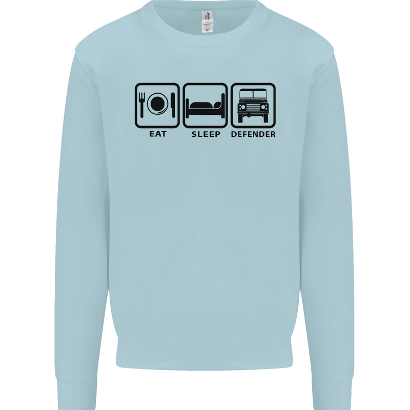 Eat Sleep 4X4 Off Road Roading Car Mens Sweatshirt Jumper Light Blue