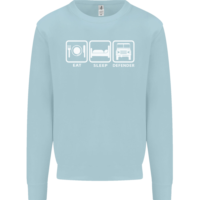 Eat Sleep 4X4 Off Road Roading Car Mens Sweatshirt Jumper Light Blue