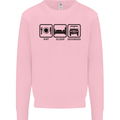 Eat Sleep 4X4 Off Road Roading Car Mens Sweatshirt Jumper Light Pink