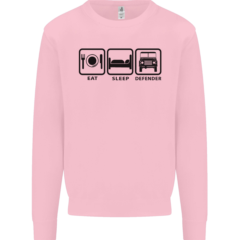 Eat Sleep 4X4 Off Road Roading Car Mens Sweatshirt Jumper Light Pink