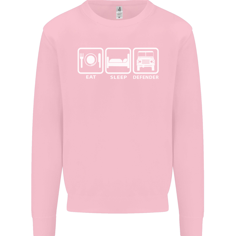 Eat Sleep 4X4 Off Road Roading Car Mens Sweatshirt Jumper Light Pink