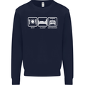 Eat Sleep 4X4 Off Road Roading Car Mens Sweatshirt Jumper Navy Blue