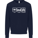 Eat Sleep 4X4 Off Road Roading Car Mens Sweatshirt Jumper Navy Blue