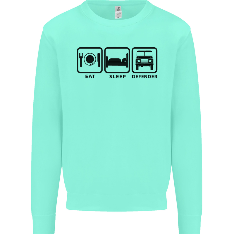 Eat Sleep 4X4 Off Road Roading Car Mens Sweatshirt Jumper Peppermint