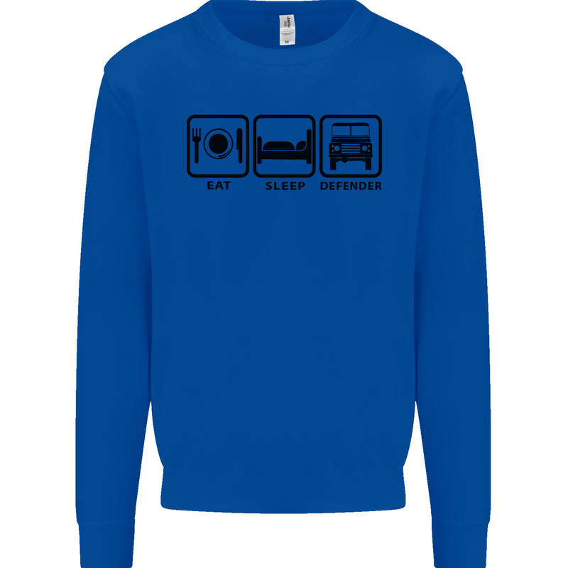 Eat Sleep 4X4 Off Road Roading Car Mens Sweatshirt Jumper Royal Blue