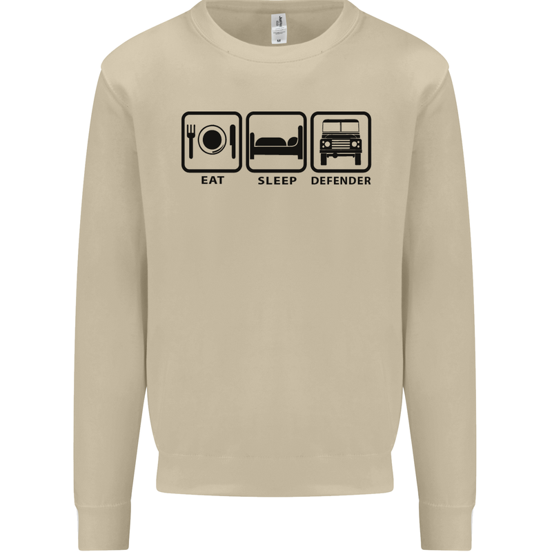 Eat Sleep 4X4 Off Road Roading Car Mens Sweatshirt Jumper Sand