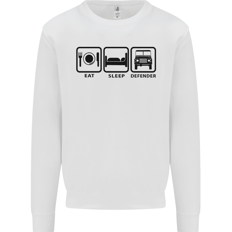 Eat Sleep 4X4 Off Road Roading Car Mens Sweatshirt Jumper White