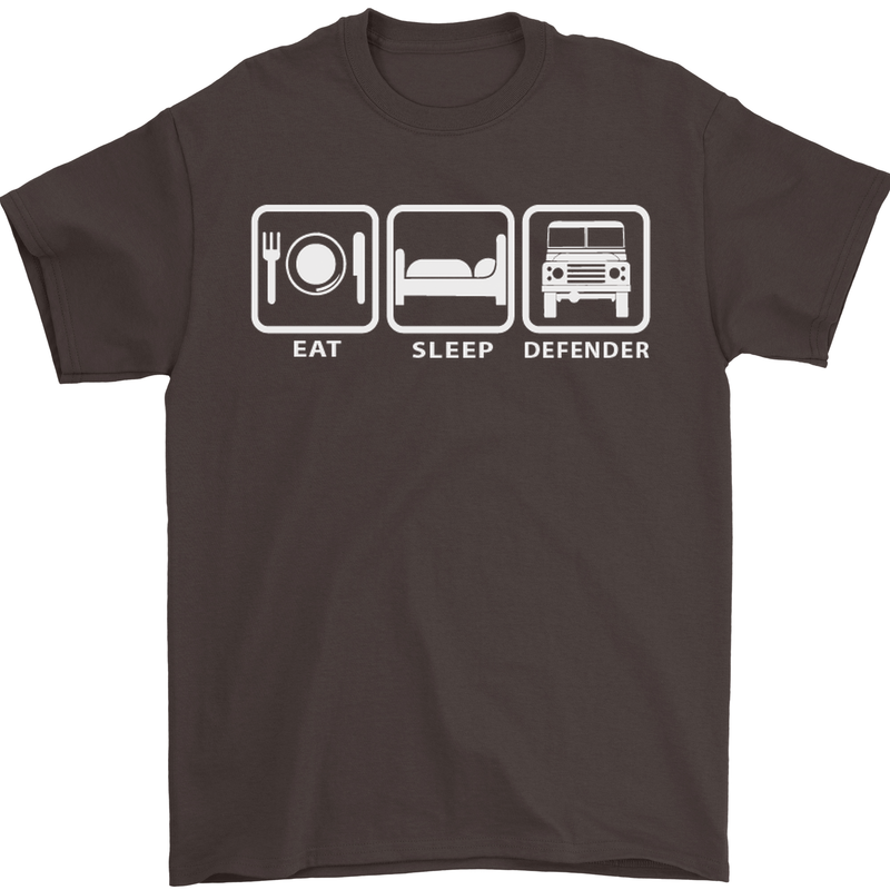Eat Sleep 4X4 Off Road Roading Car Mens T-Shirt Cotton Gildan Dark Chocolate