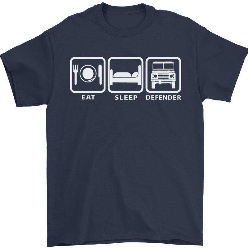 Eat Sleep 4X4 Off Road Roading Car Mens T-Shirt Cotton Gildan Navy Blue