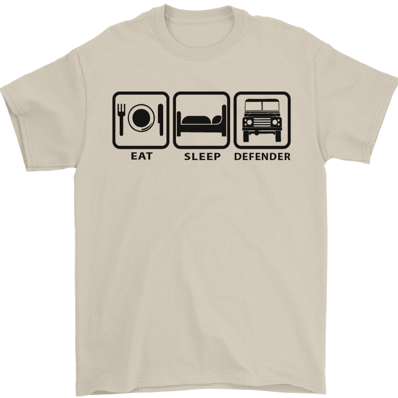 Eat Sleep 4X4 Off Road Roading Car Mens T-Shirt Cotton Gildan Sand