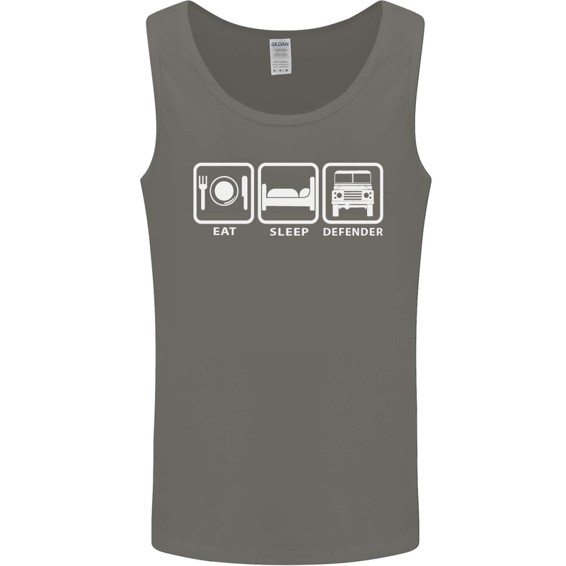 Eat Sleep 4X4 Off Road Roading Car Mens Vest Tank Top Charcoal