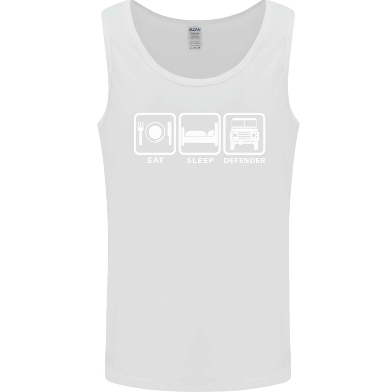 Eat Sleep 4X4 Off Road Roading Car Mens Vest Tank Top White