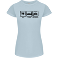 Eat Sleep 4X4 Off Road Roading Car Womens Petite Cut T-Shirt Light Blue