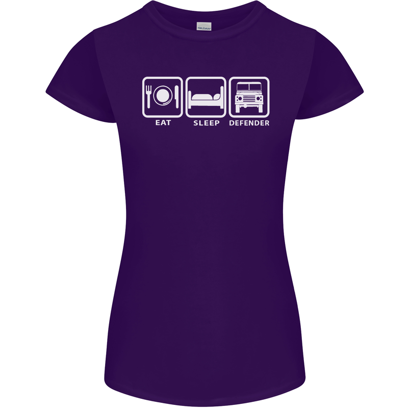 Eat Sleep 4X4 Off Road Roading Car Womens Petite Cut T-Shirt Purple
