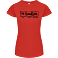 Eat Sleep 4X4 Off Road Roading Car Womens Petite Cut T-Shirt Red