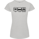Eat Sleep 4X4 Off Road Roading Car Womens Petite Cut T-Shirt Sports Grey