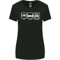 Eat Sleep 4X4 Off Road Roading Car Womens Wider Cut T-Shirt Black
