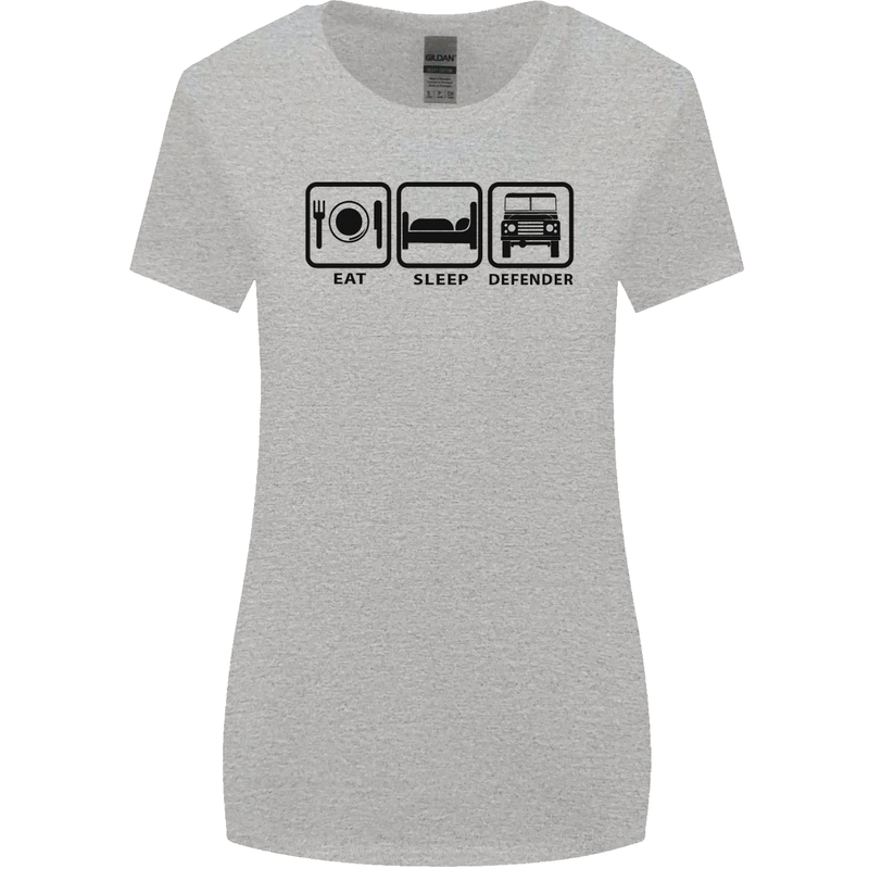 Eat Sleep 4X4 Off Road Roading Car Womens Wider Cut T-Shirt Sports Grey