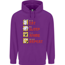 Eat Sleep Anime Repeat Childrens Kids Hoodie Purple