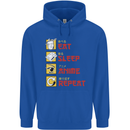 Eat Sleep Anime Repeat Childrens Kids Hoodie Royal Blue