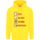 Eat Sleep Anime Repeat Childrens Kids Hoodie Yellow