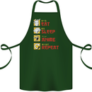Eat Sleep Anime Repeat Cotton Apron 100% Organic Forest Green
