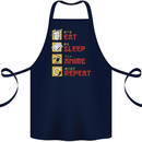 Eat Sleep Anime Repeat Cotton Apron 100% Organic Navy Blue