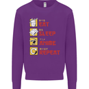 Eat Sleep Anime Repeat Kids Sweatshirt Jumper Purple