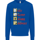 Eat Sleep Anime Repeat Kids Sweatshirt Jumper Royal Blue