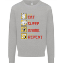 Eat Sleep Anime Repeat Kids Sweatshirt Jumper Sports Grey